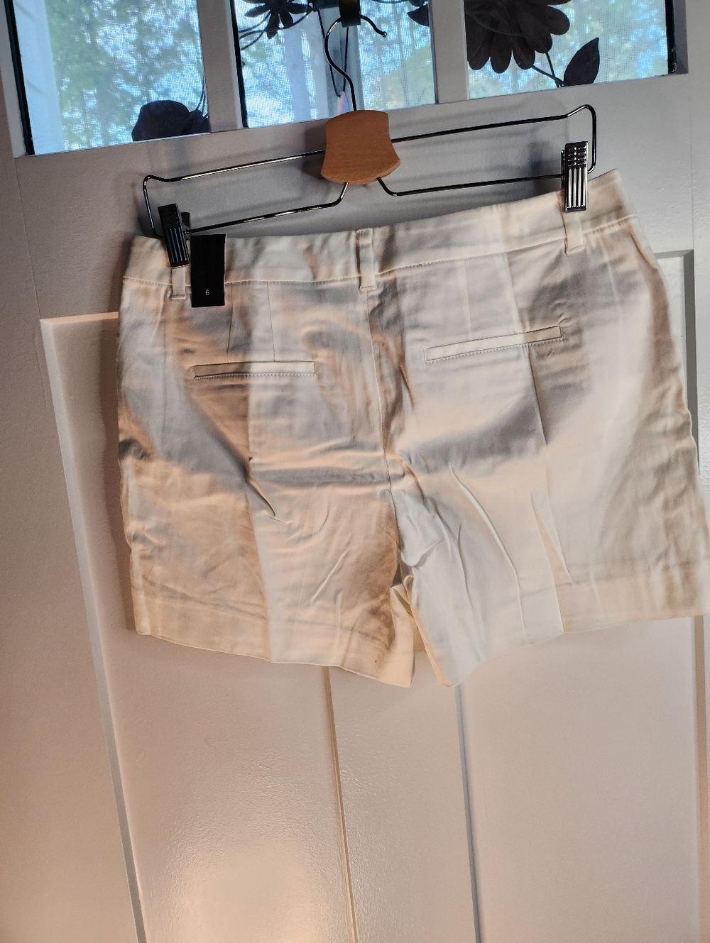 White House Black Market Cream Tailored Bermuda Shorts
